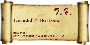 Tamaskó Heliodor névjegykártya
